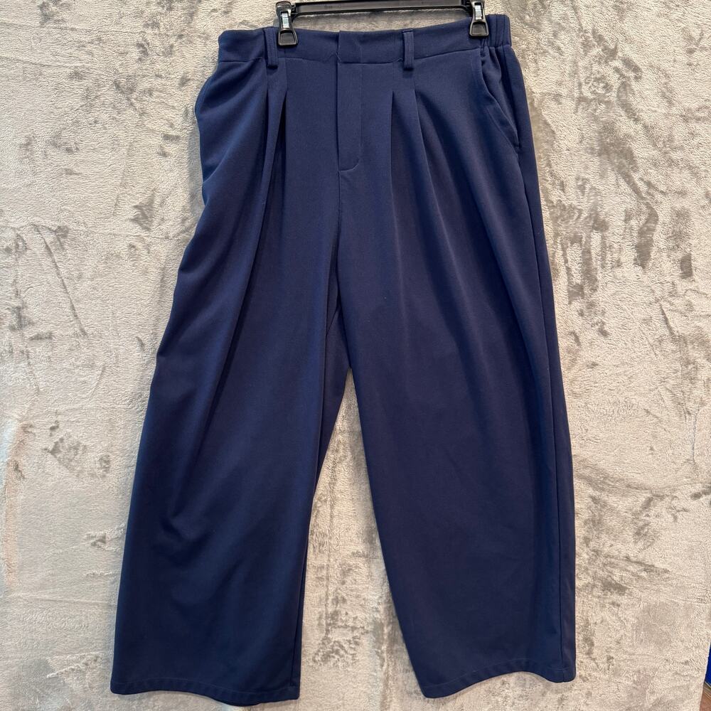 Navy Pleated Trousers Vintage High Waist Size 6-8 Classic No Tags